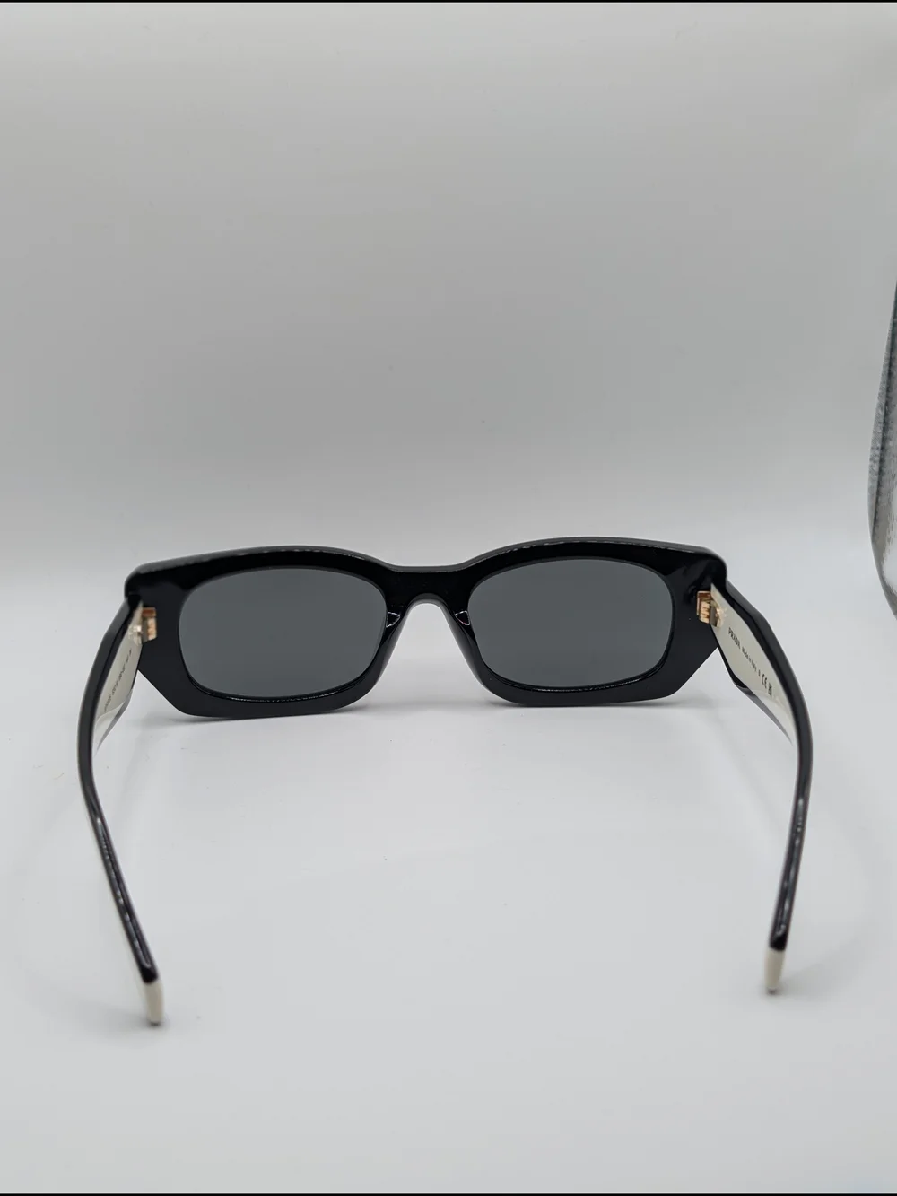 PRADA SPR B05 Black & White Geometric Sunglasses NWB